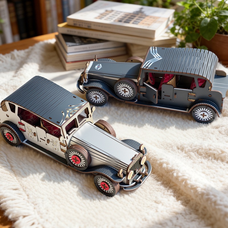 Woodworking Jigsaw - DIY 3D Wooden Vintage Classic Car
