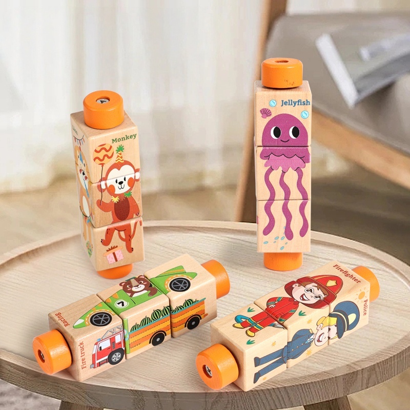 Woodworking Jigsaw - Baby Wooden Rotating Jigsaw Puzzle Hand