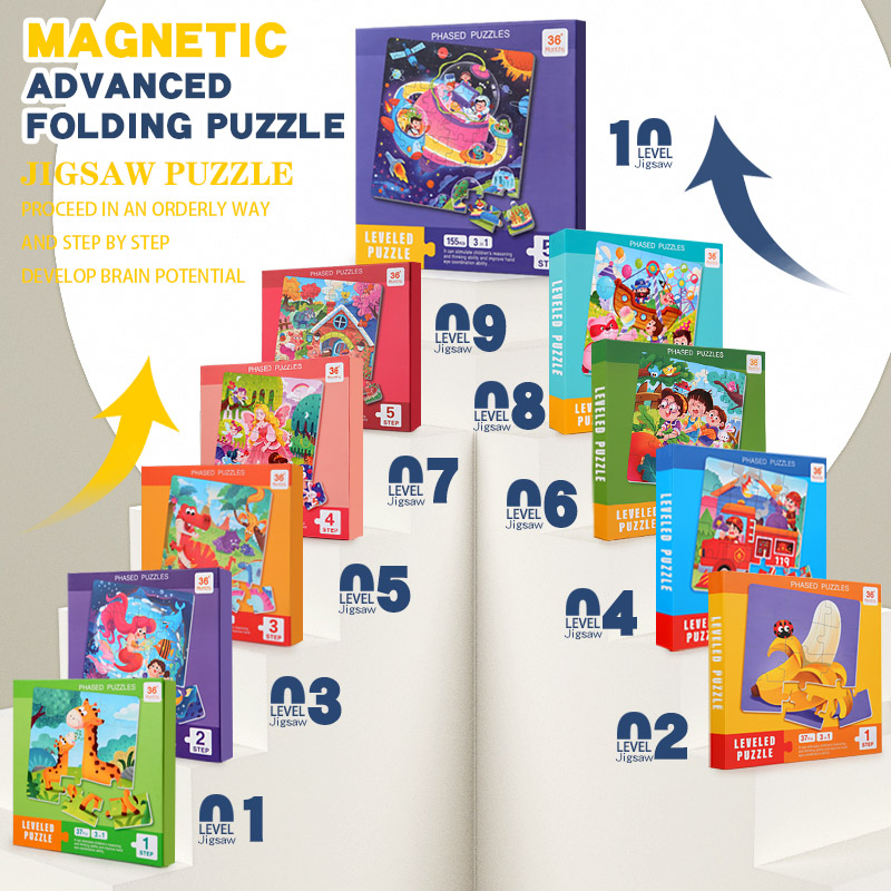 Woodworking Jigsaw - Kids Magnetic Wooden Puzzle Cartoon Pattern