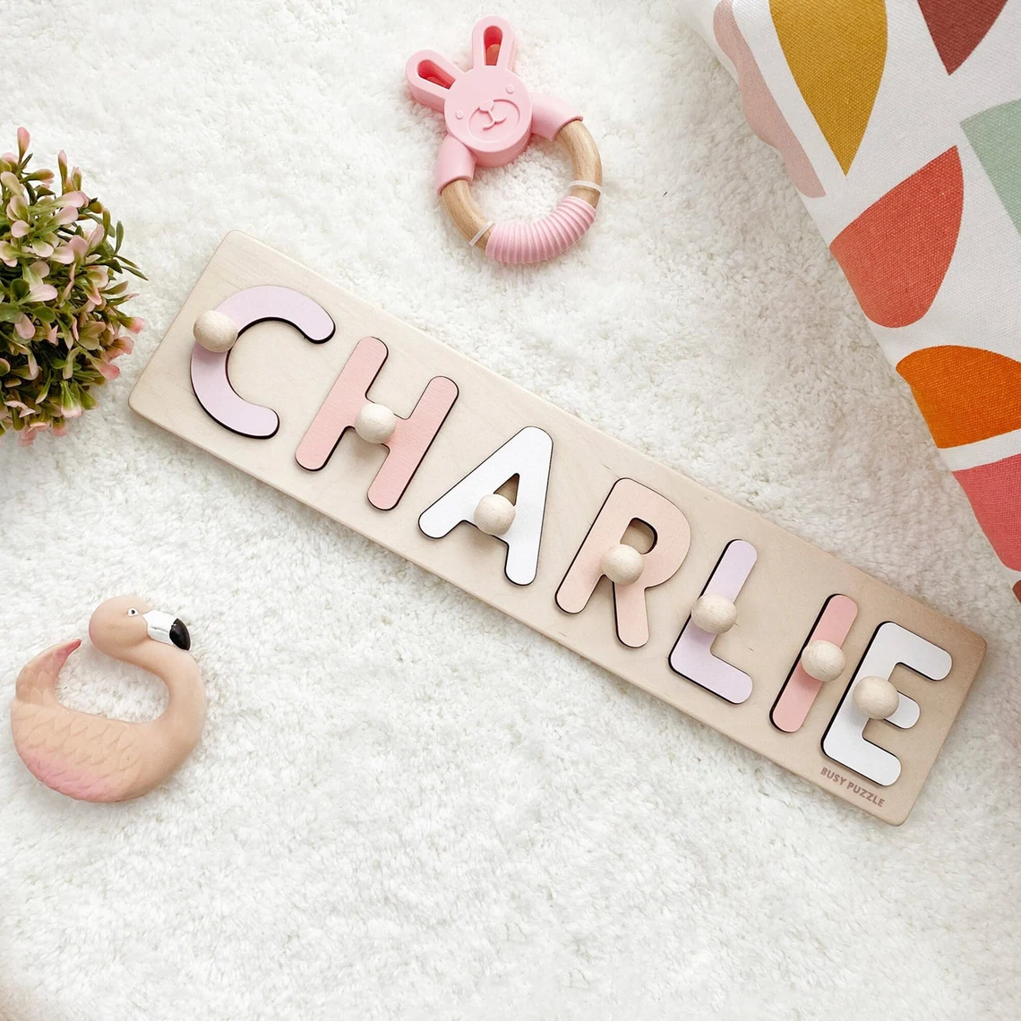 Woodworking Jigsaw - Personalized Name Puzzle With Pegs |