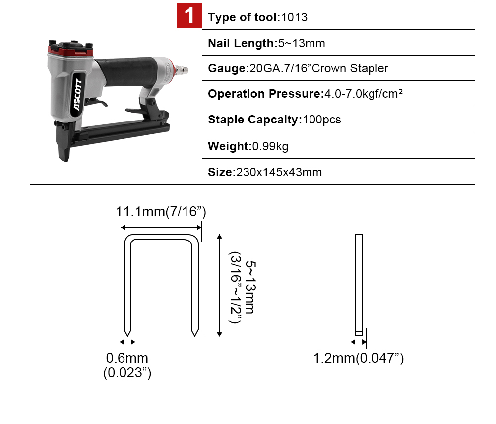 20GA 5-13mm 100pcs 1013j Indus - Woodworking Nail Gun recension och pris