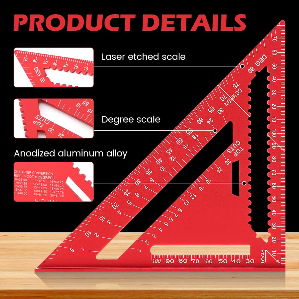 Aluminum Alloy Speed Square Hi - Woodworking Equipment recension och pris